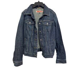Gap Jeans Womens Denim Jacket Medium Dark Wash Adjustable Fit